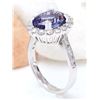 Image 4 : 4.94 CTW Natural Tanzanite 14K Solid White Gold Diamond Ring