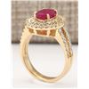 Image 3 : 3.08 CTW Natural Ruby Ring In 18K Yellow Gold
