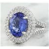 Image 2 : 5.50 CTW Tanzanite 18K White Gold Diamond Ring