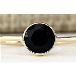 1.00 CTW Natural Blue Sapphire Ring In 14k Yellow Gold