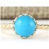 Image 1 : 1.50 CTW Natural Turquoise Ring In 18K Yellow Gold