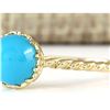 Image 2 : 1.50 CTW Natural Turquoise Ring In 18K Yellow Gold