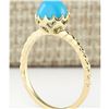Image 3 : 1.50 CTW Natural Turquoise Ring In 18K Yellow Gold
