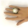 Image 5 : 23.55 CTW Natural Opal, Emerald 14K Solid Yellow Gold Diamond Ring