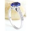 Image 4 : 1.96 CTW Natural Tanzanite 14K Solid White Gold Diamond Ring