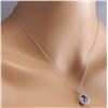 Image 3 : 3.85 CTW Natural Tanzanite And Diamond Pendant In 14K Solid White Gold