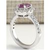 Image 3 : 2.02 CTW Natural Pink Ceylon Sapphire Diamond Ring 18K Solid White Gold
