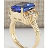 Image 3 : 5.31 CTW Natural Tanzanite And Diamond Ring In 18K Yellow Gold