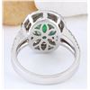 Image 3 : 1.73 CTW Natural Emerald 14K Solid White Gold Diamond Ring