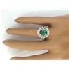 Image 5 : 1.73 CTW Natural Emerald 14K Solid White Gold Diamond Ring