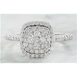 0.80 CTW Diamond 18K White Gold Ring