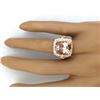 Image 5 : 6.34 CTW Natural Morganite 18K Solid Rose Gold Diamond Ring