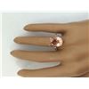 Image 5 : 6.25 CTW Natural Morganite 18K Solid Rose Gold Diamond Ring
