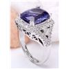 Image 4 : 7.80 CTW Natural Tanzanite 18K Solid White Gold Diamond Ring
