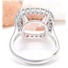 Image 3 : 9.86 CTW Natural Morganite 14K Solid White Gold Diamond Ring