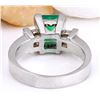 Image 3 : 4.00 CTW Natural Emerald 14K Solid White Gold Diamond Ring