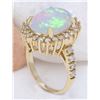 Image 4 : 4.82 CTW Natural Opal 18K Solid Yellow Gold Diamond Ring