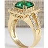 Image 3 : 3.37 CTW Natural Emerald And Diamond Ring In 14K Yellow Gold