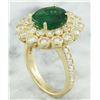 Image 3 : 4.40 CTW Emerald 14K Yellow Gold Diamond Ring