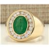 Image 2 : 4.50 CTW Natural Emerald And Diamond Ring In 14k Yellow Gold