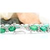 Image 2 : 12.20 CTW Natural Emerald 18K Solid White Gold Diamond Bracelet