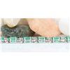 Image 4 : 12.20 CTW Natural Emerald 18K Solid White Gold Diamond Bracelet