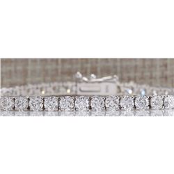 6.14CTW Natural Diamond Bracelet In 18K Solid White Gold