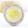 Image 1 : 16.02 CTW Natural Opal 18K Solid White Gold Diamond Ring