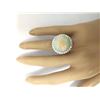 Image 5 : 16.02 CTW Natural Opal 18K Solid White Gold Diamond Ring