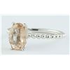 Image 2 : 1.50 CTW Morganite 18K White Gold Ring