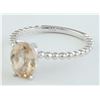Image 5 : 1.50 CTW Morganite 18K White Gold Ring
