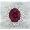 Image 1 : 3.35 CTW Ruby 18K White Gold Diamond Ring