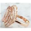 Image 3 : 14.58 CTW Morganite 18K Rose Gold Diamond Ring