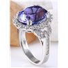 Image 4 : 10.36 CTW Natural Tanzanite 18K Solid White Gold Diamond Ring