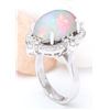 Image 4 : 6.26 CTW Natural Opal 14K Solid White Gold Diamond Ring