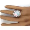 Image 5 : 6.26 CTW Natural Opal 14K Solid White Gold Diamond Ring