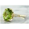 Image 2 : 3.41 CTW Peridot 14K Yellow Gold Diamond Ring
