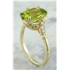 Image 4 : 3.41 CTW Peridot 14K Yellow Gold Diamond Ring