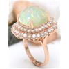 Image 5 : 7.70 CTW Natural Opal 14K Solid Rose Gold Diamond Ring