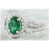 Image 2 : 1.70 CTW Emerald 18K White Gold Diamond Ring