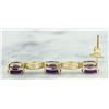 Image 3 : 2.65 CTW Amethyst 14K Yellow Gold Diamond Earrings