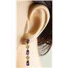 Image 4 : 2.65 CTW Amethyst 14K Yellow Gold Diamond Earrings