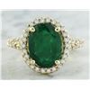 Image 1 : 3.70 CTW Emerald 18K Yellow Gold Diamond Ring