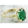 Image 6 : 3.70 CTW Emerald 14K Yellow Gold Diamond Ring
