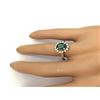 Image 5 : 1.51 CTW Natural Emerald 14K Solid White Gold Diamond Ring