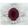 Image 1 : 3.50 CTW Ruby 18K White Gold Diamond Ring