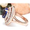 Image 3 : 5.33 CTW Natural Tanzanite 14K Solid Rose Gold Diamond Ring