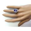 Image 4 : 7.33 CTW Natural Blue Tanzanite And Diamond Ring 18K Solid White Gold