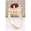 Image 3 : 2.96 CTW Natural Ruby And Diamond Ring In 14k Yellow Gold