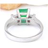 Image 3 : 1.90 CTW Natural Emerald 14K Solid White Gold Diamond Ring